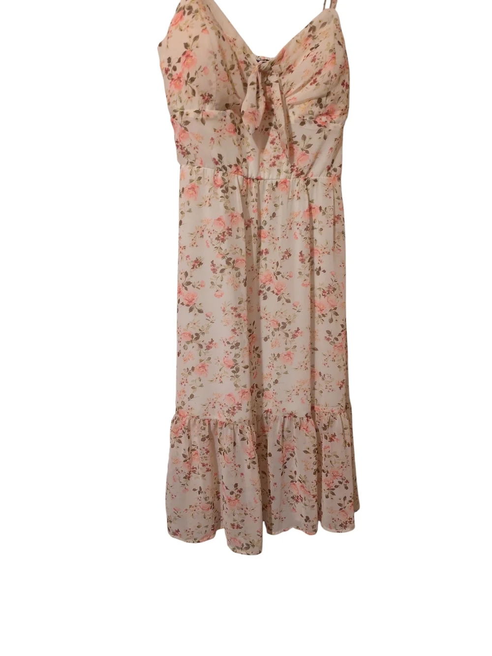 NWOT As U Wish Floral Tie-Front Dress with Pink & Green Accents Size XL